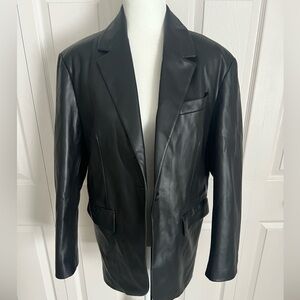 Mango Pleather Blazer